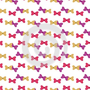 Seamless pattern with bows on a white background.