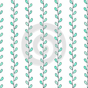 Seamless pattern with branches. Hand-drawn background. Vector illustration.