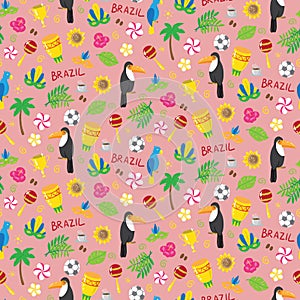 Seamless pattern with brazilian elements