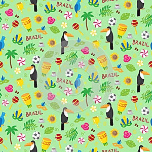 Seamless pattern with brazilian elements