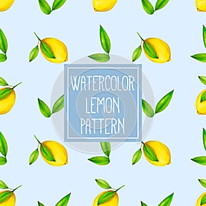 Seamless pattern with bright lemons