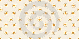 Seamless pattern with bright suns on a light background
