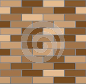 Seamless pattern with brown bricks. Vector image