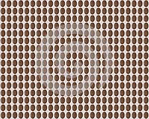 seamless pattern: brown coffee beans on beige background