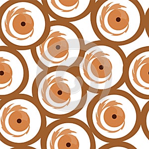Seamless pattern with brown evil eyes vector