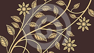 A seamless pattern of brown vines with leaves and flowers vector art, vector design Generative AI
