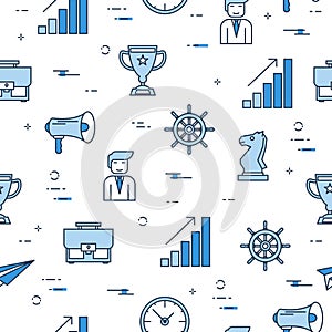 Seamless Pattern with Business Management icons