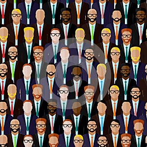 Seamless pattern with businessmen or politicians crowd. flat illustration of business or politics community.