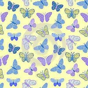 Seamless pattern with butterflies