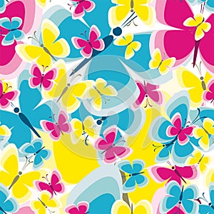 Seamless pattern with butterfly background for your design