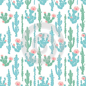 Seamless pattern with cactus