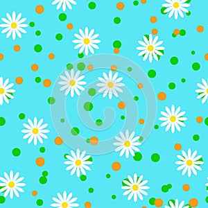 Seamless pattern with camomiles