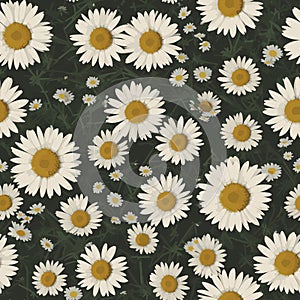 seamless pattern with camomiles seamless pattern with daisies