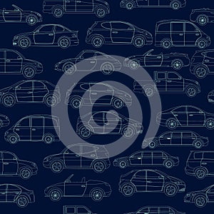 Seamless pattern with car body types
