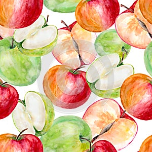 Seamless pattern of caramel apples