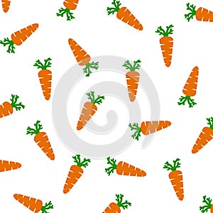 Seamless pattern with carrot. Fashion design. Food print for tablecloth, curtain or dishcloth. Vegetables sketch background