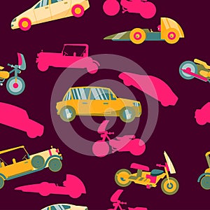 Seamless pattern with cars