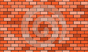 Seamless pattern of cartoon brick wall in coral color. Bright texture used for game, web design, textile, paper.