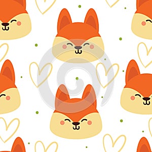 seamless pattern cartoon fox