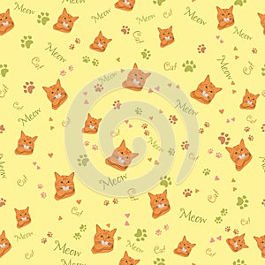 Seamless pattern with cat for wallpaper, scrapbook and other design.