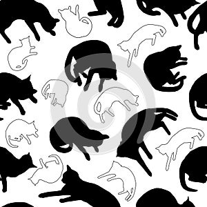 Seamless pattern cats.