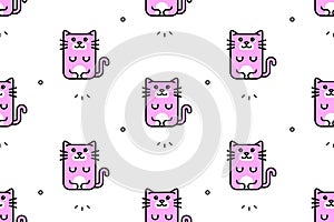 Seamless pattern with Cats