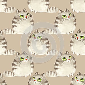 Seamless pattern with cats