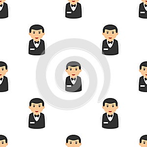 Croupier Avatar Flat Icon Seamless Pattern