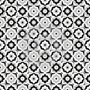 Seamless pattern ceramic black and white tile design