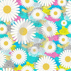 Seamless pattern chamomile