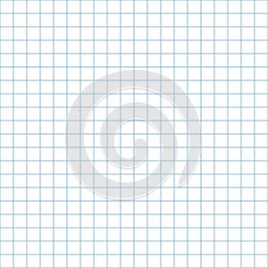 Seamless pattern. Checkered paper. Blue lines on a white background photo