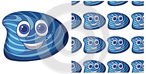 Seamless pattern of cheerful blue shells