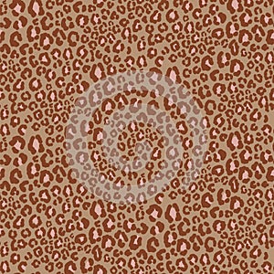 Seamless pattern with cheetah animal print. Leopard wild cat brown spots skin print