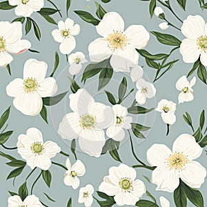 Seamless pattern with cherokee roses