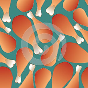 Seamless pattern with chicken legs