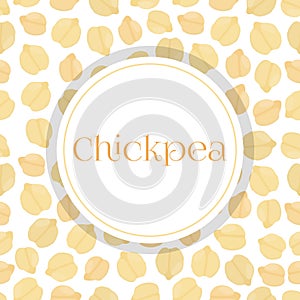 Seamless pattern of chickpea, Bengal gram, chick peas. Flat style.