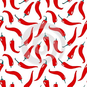 Seamless pattern with chilli pepper.