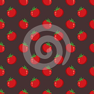 Seamless pattern from chopped ripe tomatoes isolated on white background