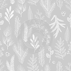 Seamless pattern with Christmas elements. Vector illustration.