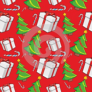 Seamless pattern christmas items