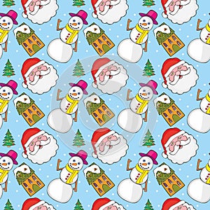 Seamless pattern christmas items