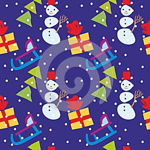 Seamless pattern christmas items