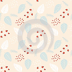 Seamless pattern with Christmas and New Year`s Elements. Vector background
