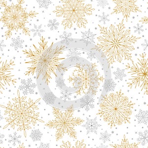 Seamless pattern with Christmas snowflakes