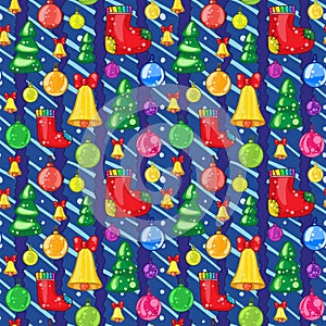 Seamless pattern with Christmas toys