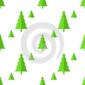Seamless pattern of Christmas trees, isolate on white