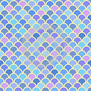 Seamless pattern from circles in blue