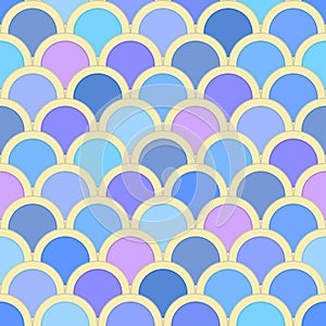 Seamless pattern from circles in blue