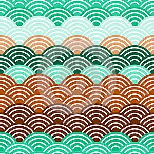 Seamless pattern circles Brown claret green print, Geo hipster backdrop modern trendy Geometric abstract background. Can be used f