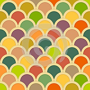 Seamless pattern from circles in colorful tones